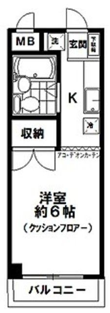 恵マンション(1K/2階)の間取り写真
