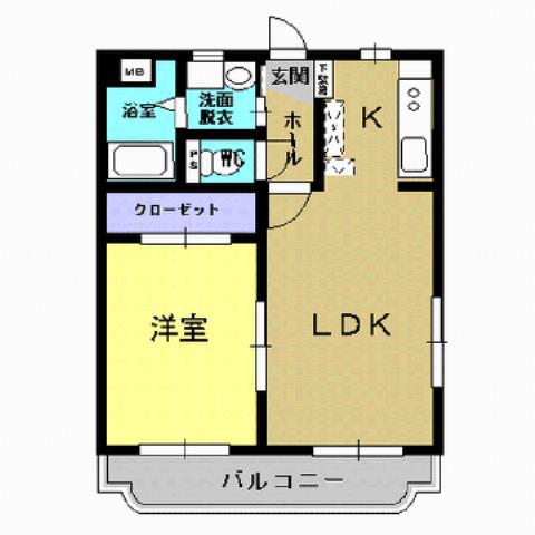 フィルセント(1LDK/3階)の間取り写真