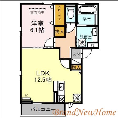 メルベーユ紀ノ国(1LDK/2階)の間取り写真