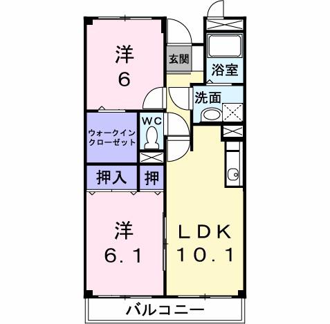 山根マーヴェラスマンション(2LDK/2階)の間取り写真