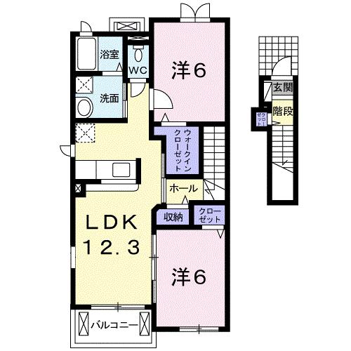ベルオーブI(2LDK/2階)の間取り写真