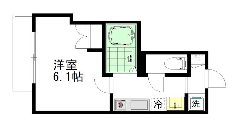 コンフォート ハウス(1K/1階)の間取り写真