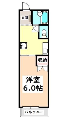 ビラージュIII(1K/1階)の間取り写真
