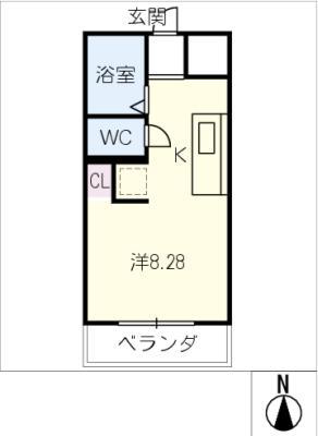 TMKビル(ワンルーム/2階)の間取り写真