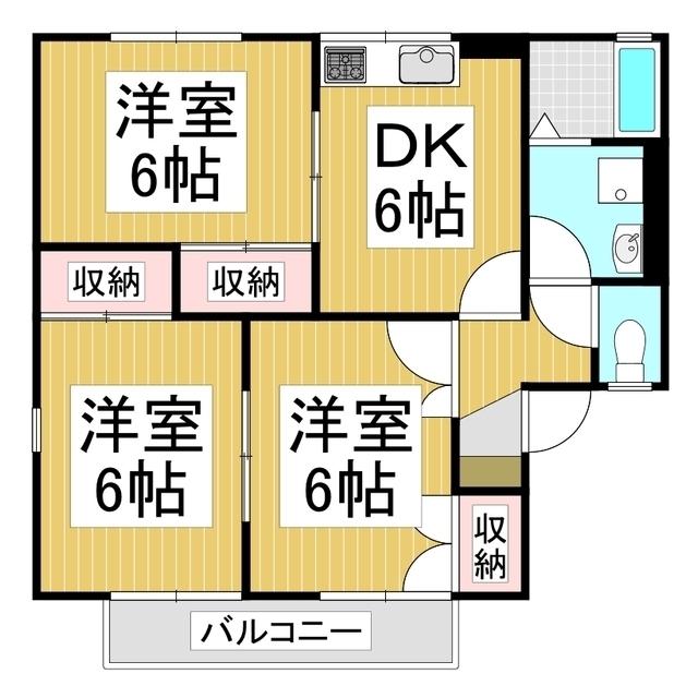 メゾンアレイB(3DK/2階)の間取り写真