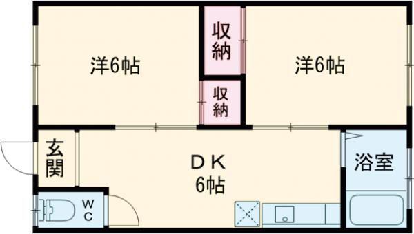 築港ハイツ(2DK/2階)の間取り写真