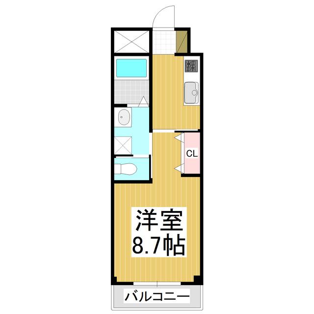 ユニヴァリグレイス(1K/3階)の間取り写真