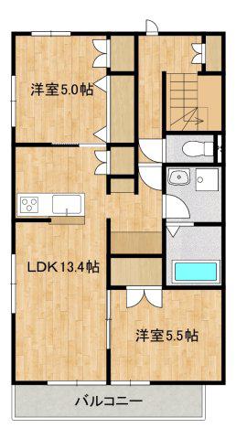 レオーノ(2LDK/2階)の間取り写真