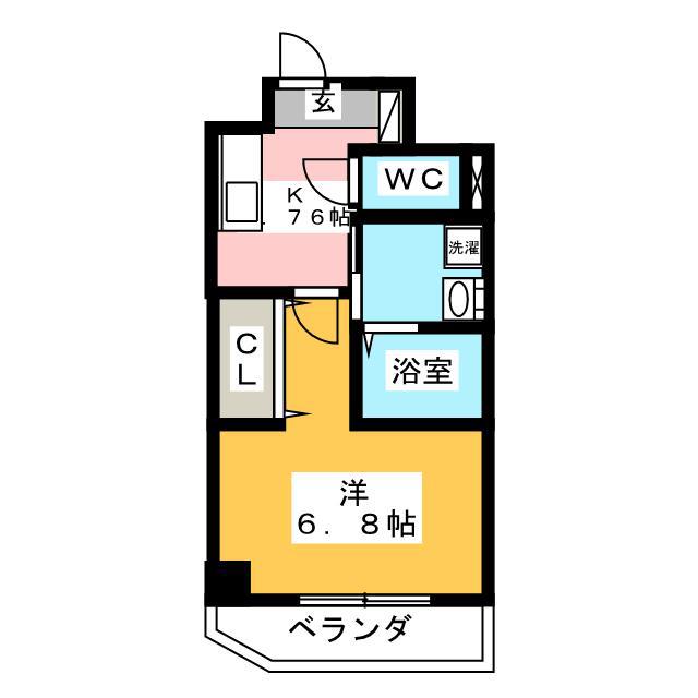 ライジングハウスゴテン(1K/4階)の間取り写真