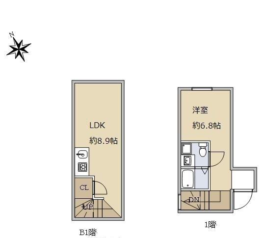 CONTEL NAKAMEGURO(1LDK/1階)の間取り写真