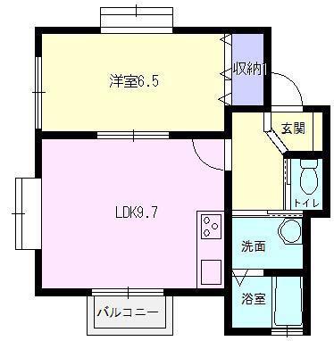 レジデンスウィスビー(1LDK/2階)の間取り写真