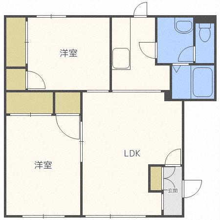 メゾンド和光3号棟(2LDK/2階)の間取り写真