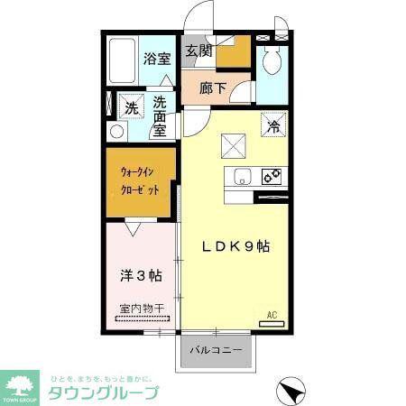 エルミタージュII(1LDK/1階)の間取り写真