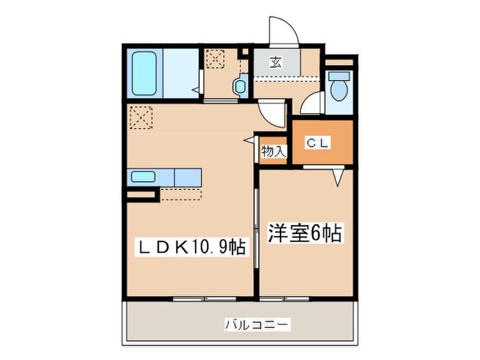ウェールス久地(1LDK/3階)の間取り写真
