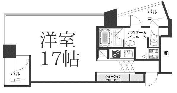 ザ タワー大阪レジデンス(1K/5階)の間取り写真