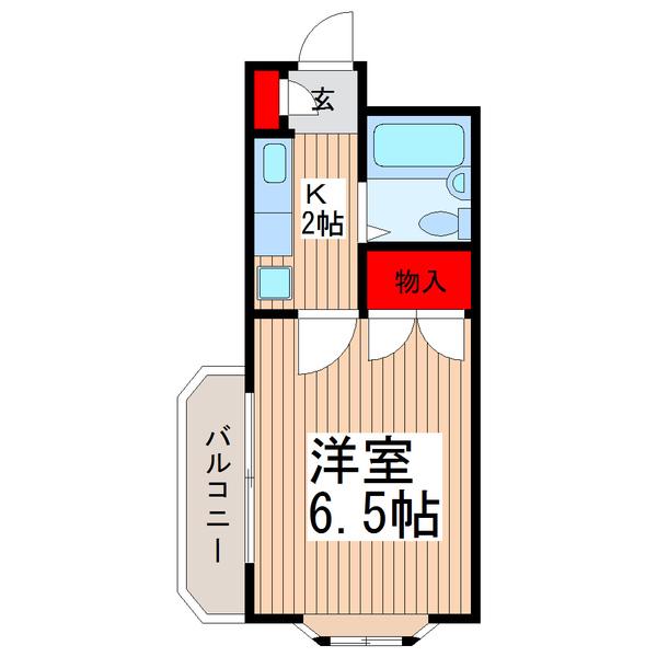 ヴェルドミール(1K/2階)の間取り写真