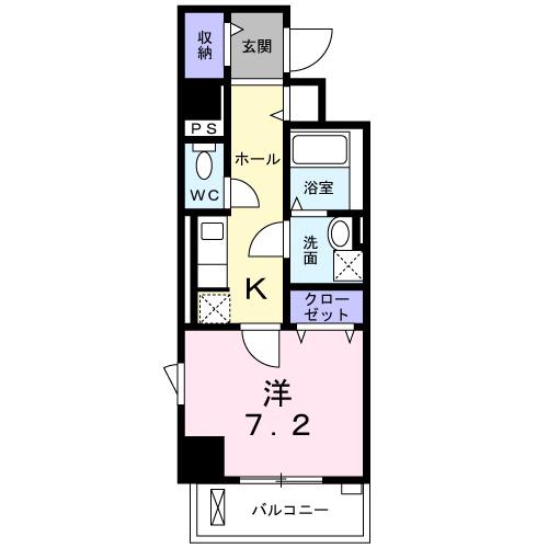 BONHEUR姫路栗山町(1K/8階)の間取り写真