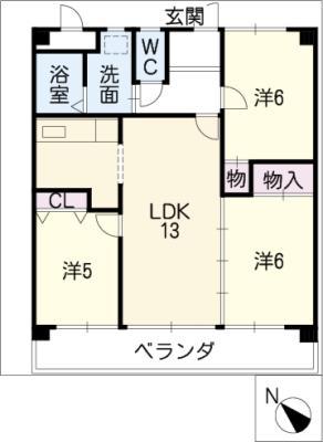 エスポワール秋津(3LDK/1階)の間取り写真