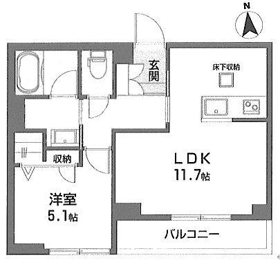 ベリテ常盤台(1LDK/1階)の間取り写真