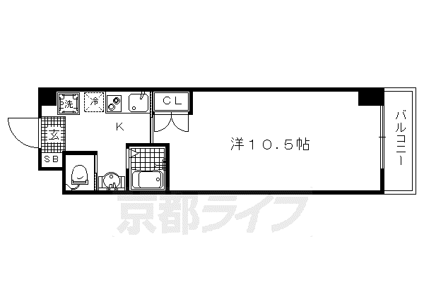 アネックス紫野(1K/2階)の間取り写真