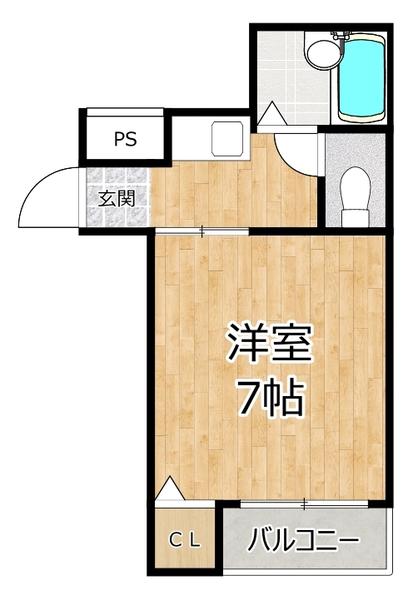 グランアムール(1K/3階)の間取り写真