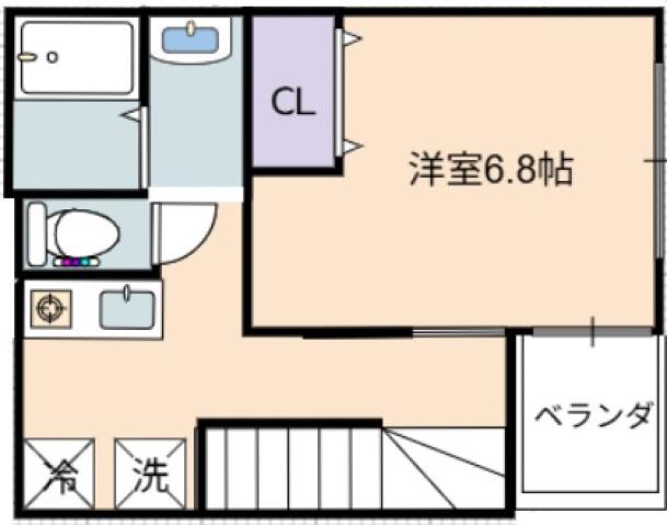 RELUXIA(1K/2階)の間取り写真
