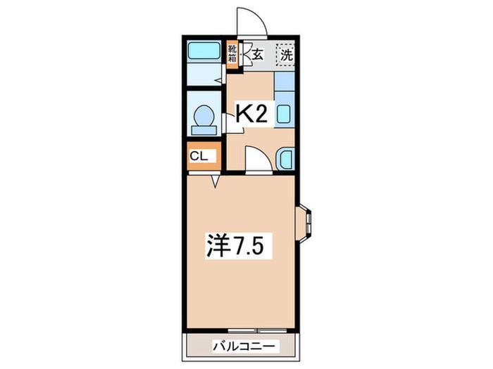 ライブコープ平井G(1K/1階)の間取り写真