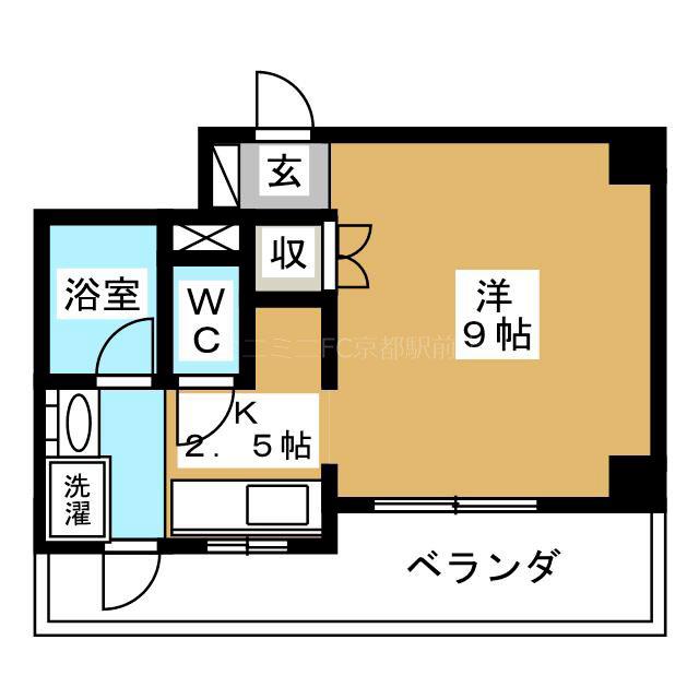 KIND EN III 南館(1K/4階)の間取り写真