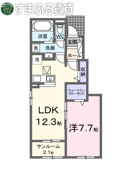 ポリミエール(1LDK/1階)の間取り写真