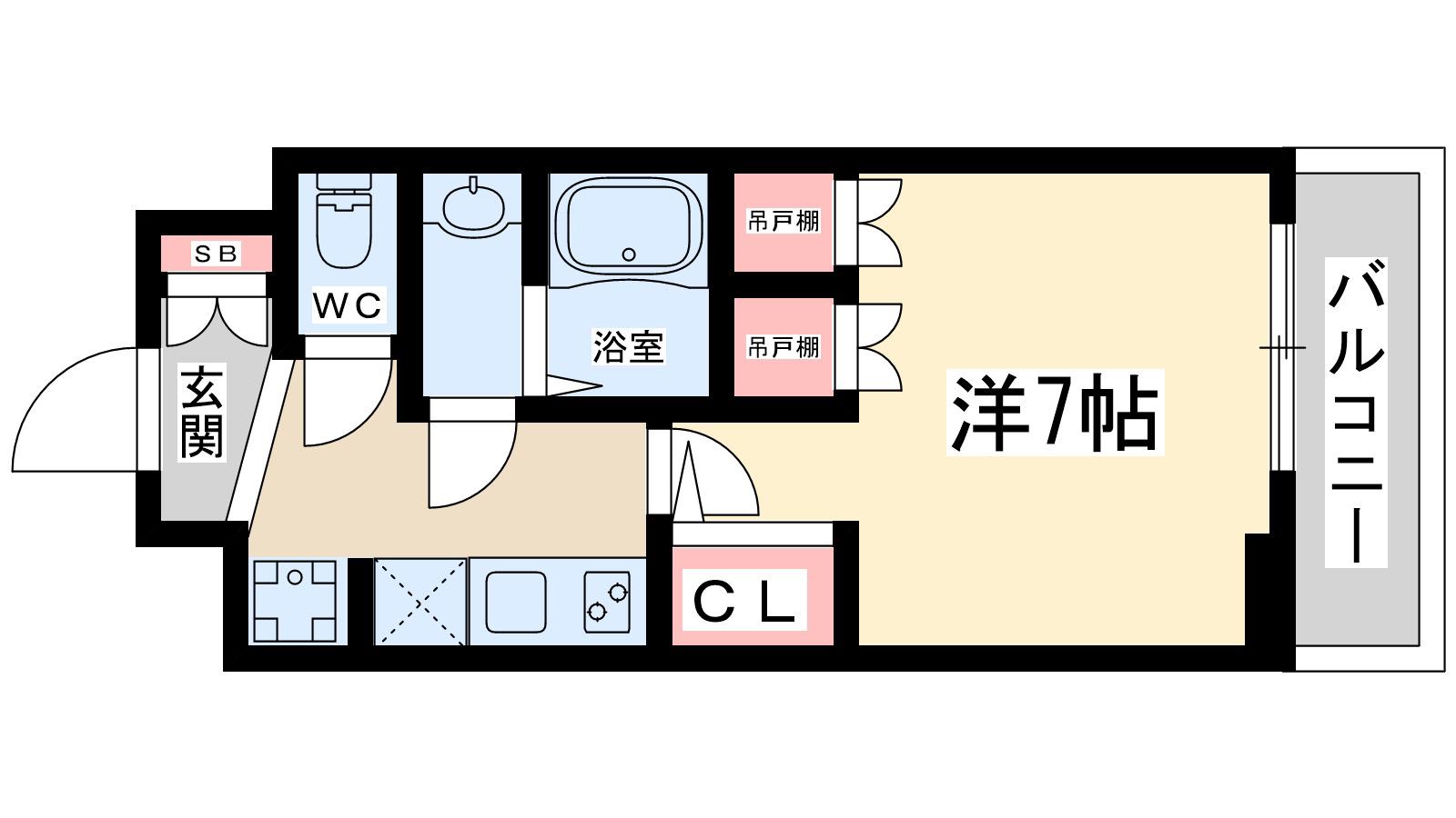 アルティザ淡路駅東(1K/5階)の間取り写真