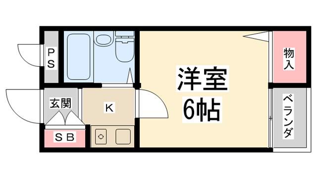 ミレスティマンション(1K/2階)の間取り写真