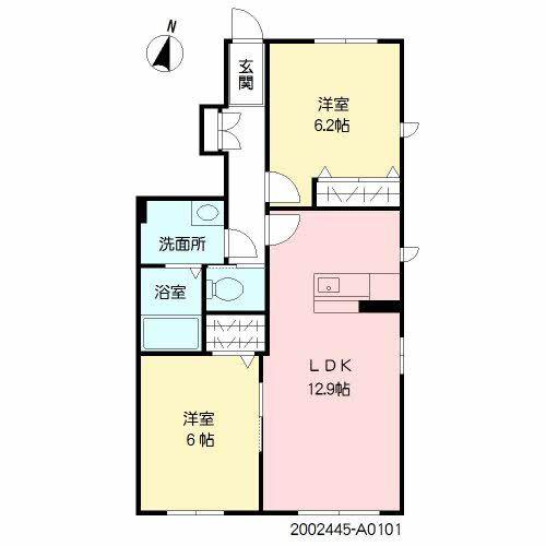 ミネット(2LDK/1階)の間取り写真