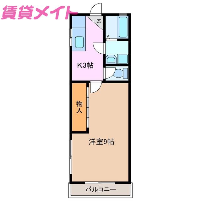 コーポ小杉(1K/1階)の間取り写真