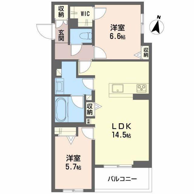 カノープス(2LDK/2階)の間取り写真