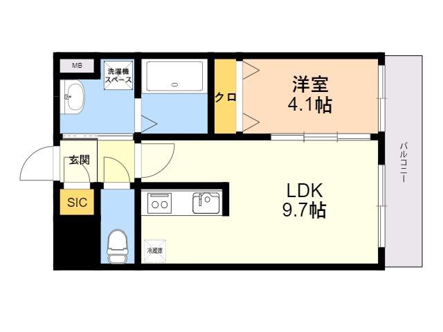 CALM RIVIERE箱崎(1LDK/2階)の間取り写真