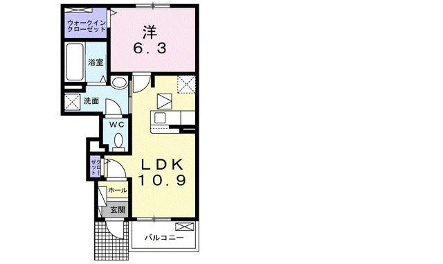 メゾンドカルム I(1LDK/1階)の間取り写真