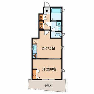 アヤメゾン初台(1DK/1階)の間取り写真