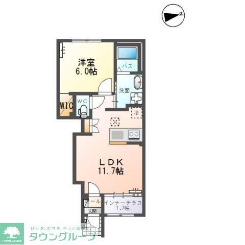 美田園1丁目アパート工事(1LDK/1階)の間取り写真