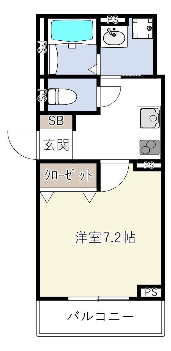 INOVE友井II(1K/3階)の間取り写真