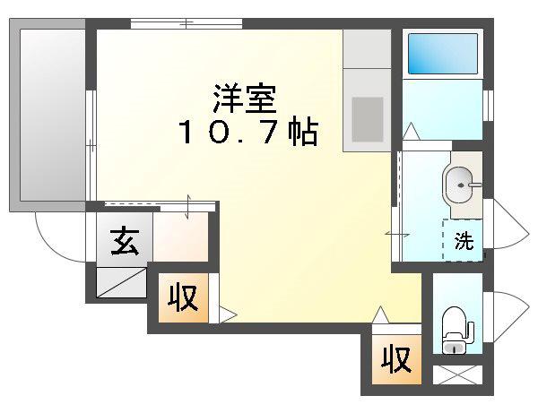 ハーモニー東山(ワンルーム/1階)の間取り写真