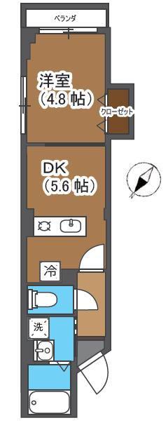 アウゼ大栄(1DK/3階)の間取り写真