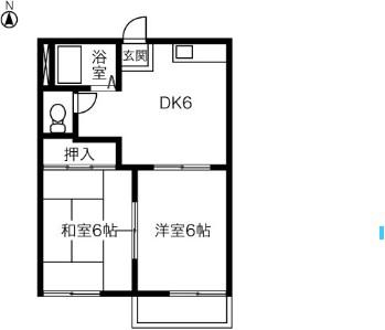 フォーブル戸田(2DK/2階)の間取り写真