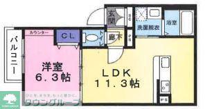 ポルト・ボヌール(1LDK/2階)の間取り写真