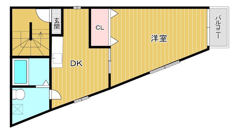 ライフィットコート高屋(1DK/3階)の間取り写真
