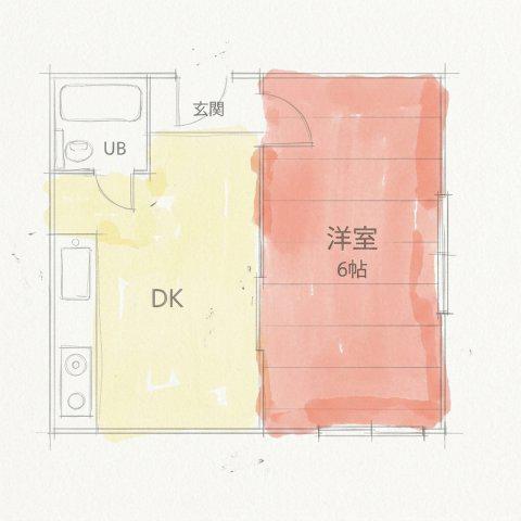 コスモス住道(1DK/1階)の間取り写真