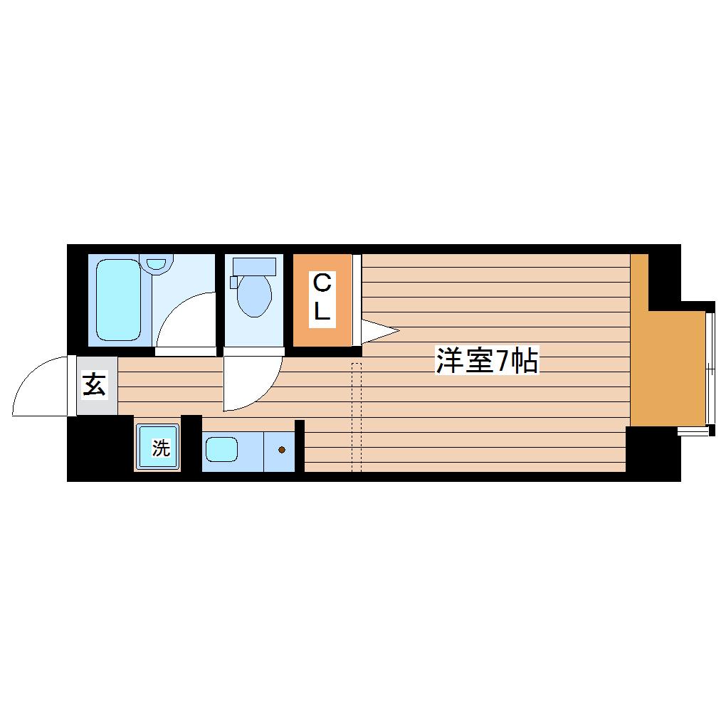セントヒルズ仙台 C(ワンルーム/6階)の間取り写真