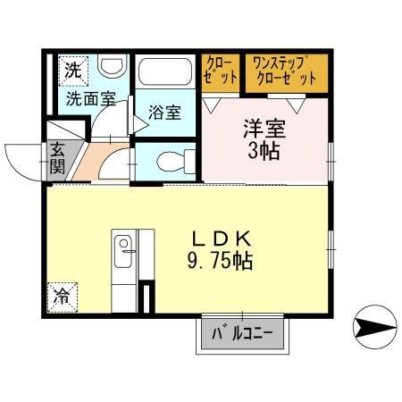 OLIVEK(1LDK/2階)の間取り写真