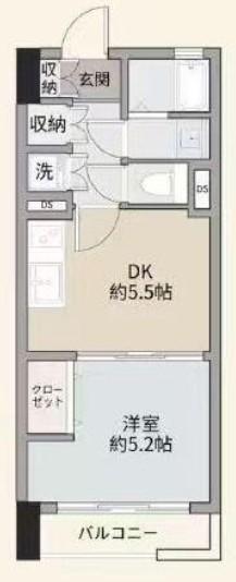 池袋パークハイツマンション(1DK/5階)の間取り写真