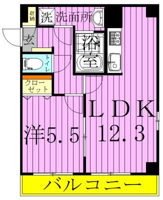 PARK AYASE Ⅱ(1LDK/7階)の間取り写真