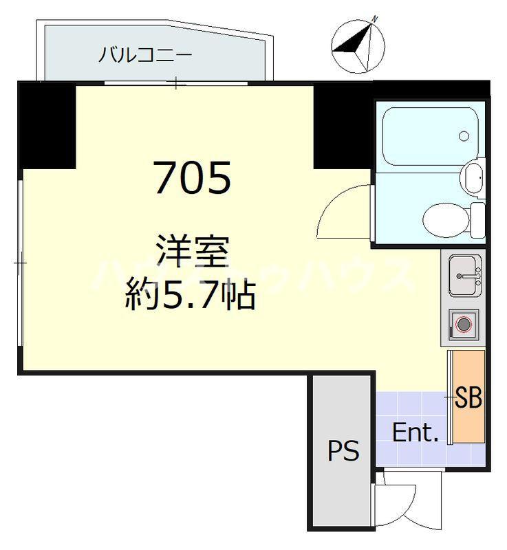 スカイコート後楽園II(ワンルーム/7階)の間取り写真